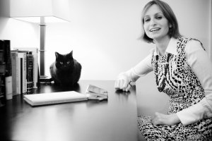 Nicole Miller - Author photo with writing cat